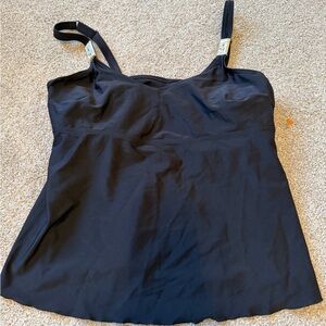 Christina New Women's black Swim Tankini top 1X NWT